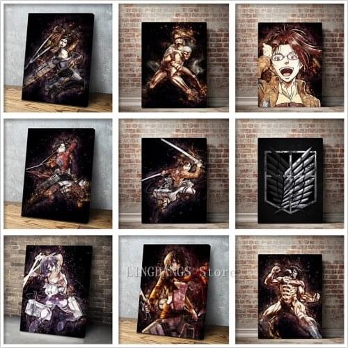 5D DIY Diamond Painting Anime Attack On Titan Cartoon Manga Diamond Mosaic Embroidery Cross Stitch Full Drill Home Decor Gift