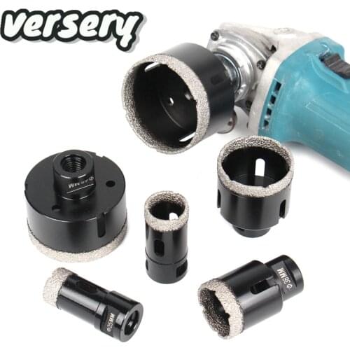 Free shipping Versery 4PC M14 thread Dry Vacuum Brazed Diamond Drilling Core Bit Ceramic Tile Hole Saw Granite marble drill bits