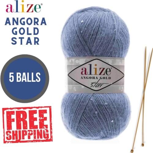 5 Balls Alize Angora Gold Star, Knitting Yarn, Acrylic Yarn, Wool Yarn, Hand Knitting, Crochet Yarn, Winter Yarn, Soft Yarn