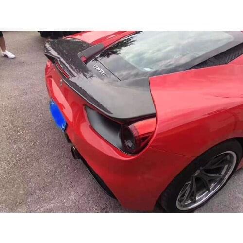 Carbon Fiber Car Rear Wing Trunk Lip Spoilers Fits For Ferrari 488 GTB 2015-2018