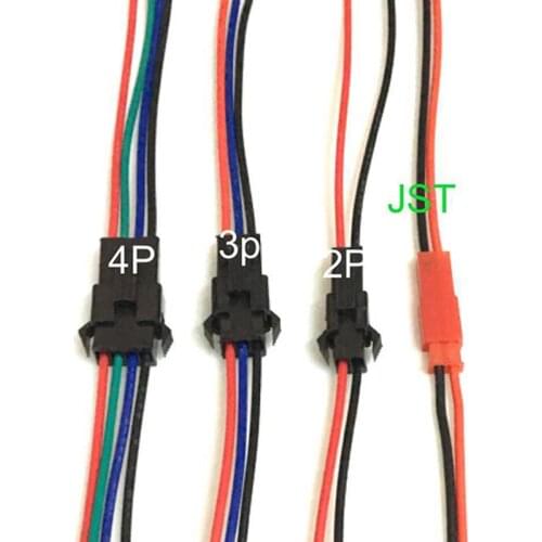 2pcs sm 2Pin 3Pin 4Pin Electric Car Wire Plug Connector Plastic Cable Socket Battery eBike 2p 3p 4p Power Supply Wiring Adapter