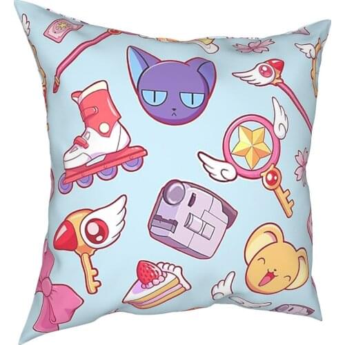 Cardcaptor Sakura Card Captor Pillowcover Home Decor Cushions Throw Pillow for Car Polyester Double-sided Printing Printed