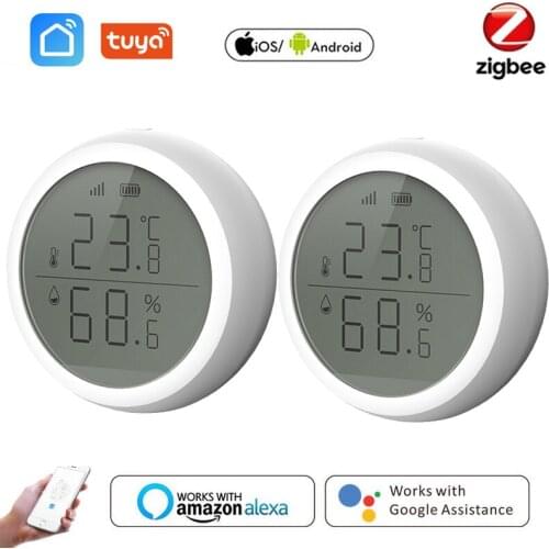 Tuya Smart Home ZigBee Temperature And Humidity Sensor Indoor Hygrometer Thermometer With LED Screen Works With Alexa Google