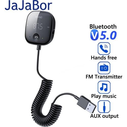 JaJaBor FM Transmitter Stereo AUX 3.5MM Audio Receiver Car MP3 Player USB Power Bluetooth-compatible Handsfree Car Accessories