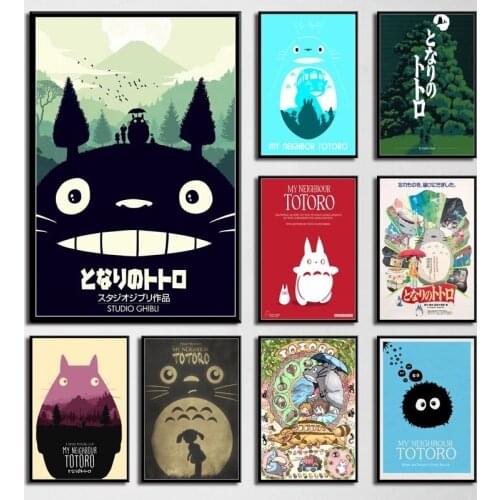 Art Decor My Neighbour Totoro Ghibli Miyazaki Hayao Classic Anime Movie Wall Art Canvas Painting Poster