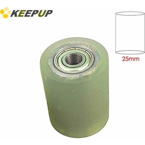 Diameter 25mm,PU polyurethane rubber wheel, Unpowered roller Wear resistance, Soft surface,guide bearing pulley