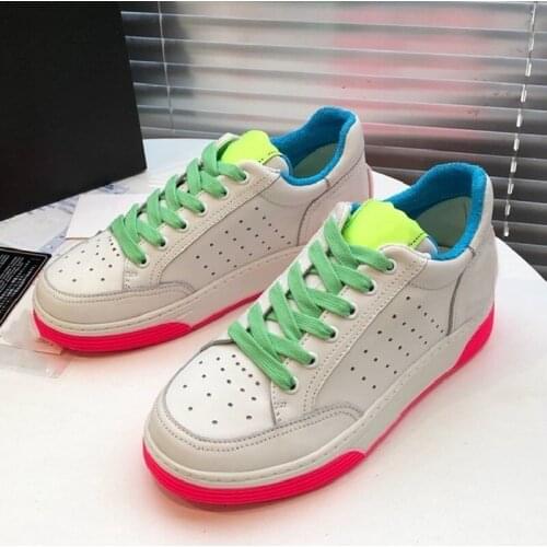 Women Sneakers Rainbow Color Trainers Shoes Casual Shoes Breathable Spring Lace Up Shoes Women Fashion Flat tar same styleShoes