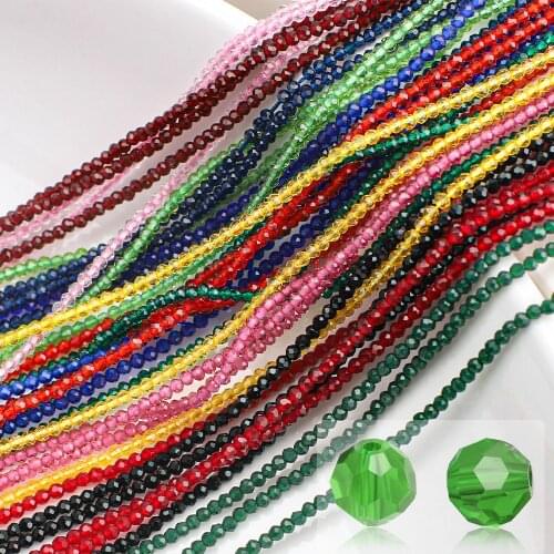 1900Pcs/Lot Glass Rondelle Green 1MM Crystal Embroidery Round Beads Spacer For Jewelry Making DIY Accessories Wholesale Batch