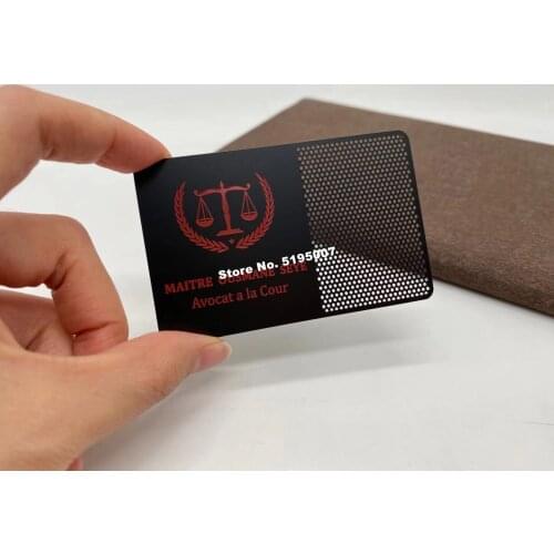 Laser Cut Manufacturer Custom Print Stainless Steel Black Metal Business Card Personalized