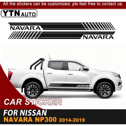 Side Door Car Sticker For Nissan Navara NP300 2014 2015 2016 2017 2018 2019 Letter Racing Stripe Graphic Vinyl Decal Accessories