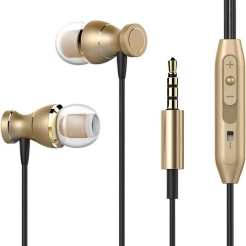 New Fashion Magnet Metal Earphone Universal 3.5MM Hands Free Headset Earphones with Mic for Mobile Phone MP3 Player Earphone