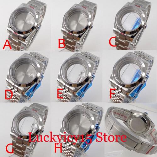 New Polished Bezel 36mm/39mm fit NH35A NH36A Watch Case Oyster Bracelet Glide Lock Sapphire Crystal Screwdown Crown