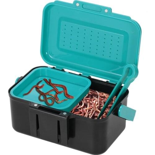 Portable Fishing Lure Box Case Live Lure Bait Hook Earthworm Carrying Case Waist Fishing Tackle Box