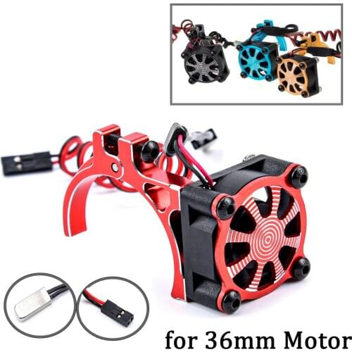 Durable 36MM Metal Motor Cooling Fan Adjustable Motor Radiator Heatsink for 1/10 TRX4 SCX10 RC Car 3650 3660 Motor Upgrade Parts