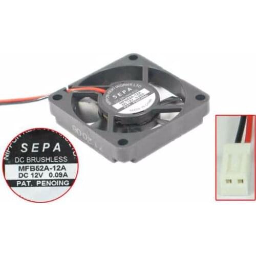 SEPA MFB52A-12A DC 12V 0.09A 50x50x10mm 2-wire Server Square Fan