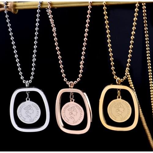 316L stainless steel light luxury new fashion no fading beauty head new high-grade Korean version all-match sweater chain