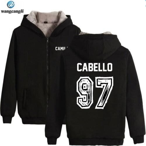 Camila Cabello Havana Thick Hoodie Sweatshirts With Zipper Winter Warm Camila 97 Printed Thickened Hoodies Zip-Up Coats