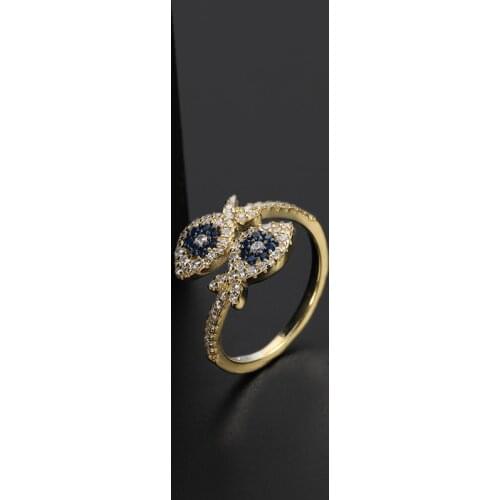 Top Quality New Fashion Micro Pave AAA Zircon Crystal Gold Fish Ring for Women Finger Knuckle Luxury Jewelry