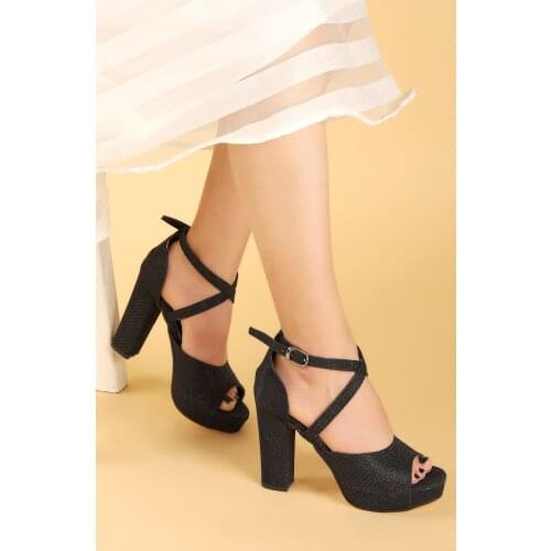 Ayakland 3210-2058 Çupra Evening 11 Cm Platform Heel Women Sandals Shoes