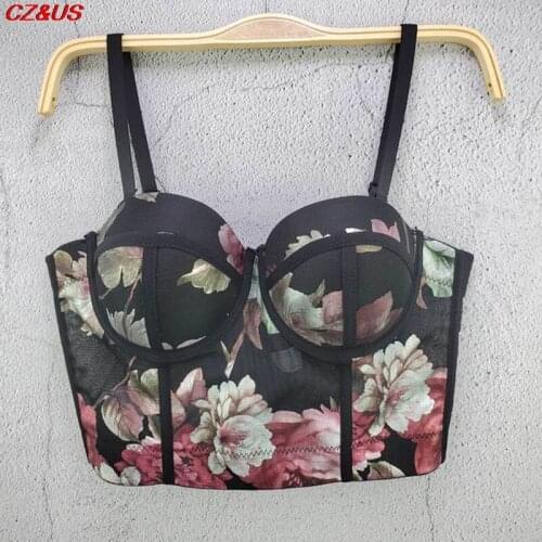 High Quality Summer 2021 New Retro Net Gauze Flower Condole Belt Vest Ladies Trendy Short Camis Crop Tops