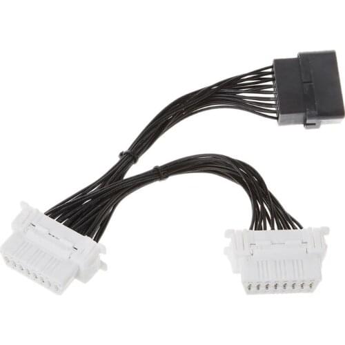 16 pin OBD2 OBD 2 OBDii Splitter Extension Cable one Male to Two Female Y Cable for elm327