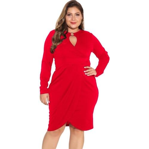 2021 Fashion Plus-Size Womens Dress Autumn New Sexy Long Sleeves Irregular Drape Female Brand Dresses Casual L-4XL
