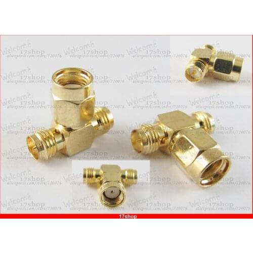 50 pcs x RP-SMA Male to Dual 2 RP-SMA Female Triple T Wifi Antennas Adapter Connector