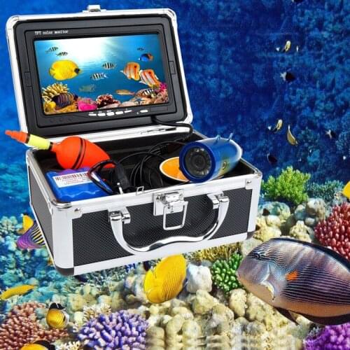 7" Inch TFT HD 720P Underwater Fishing Video Camera Kit 12 PCS LED Lights Fish Finder Inspection 10M 15M 30M Cable