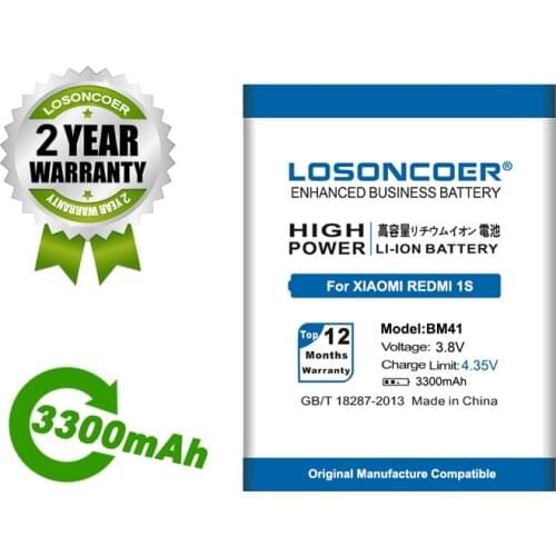 LOSONCOER Battery NEW 3300mAh BM40/ BM41 BM44 Battery For Xiaomi 2A Mi2A/Xiaomi Hongmi Red Rice 1S 4.7"/Redmi 2 Batteries