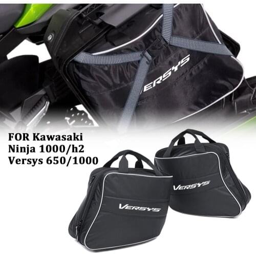 Motorcycle luggage bags Expandable Inner Bags Black Trunk Inner Bags For KAWASAKI Ninja 1000 H2 / Versys 650 1000