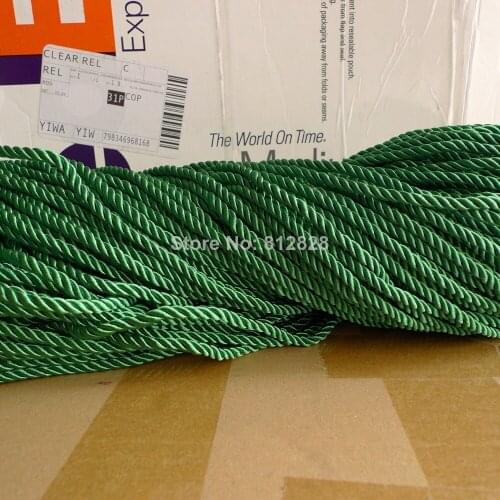 100 Meters 5mm Kelly Green Color Decorative Polyester Twisted Cords 20 Colors Available