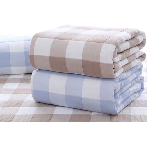 Cotton Plaid Leisure Blanket Bedroom Bed Blanket Sofa Nap Summer Office Air Conditioning Blanket Towel Quilt