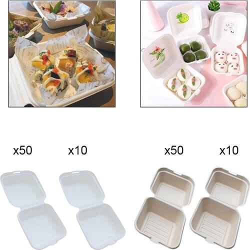 Compostable 6x6 Clamshell Take Out Food Containers Bagasse Boxes To Go Box