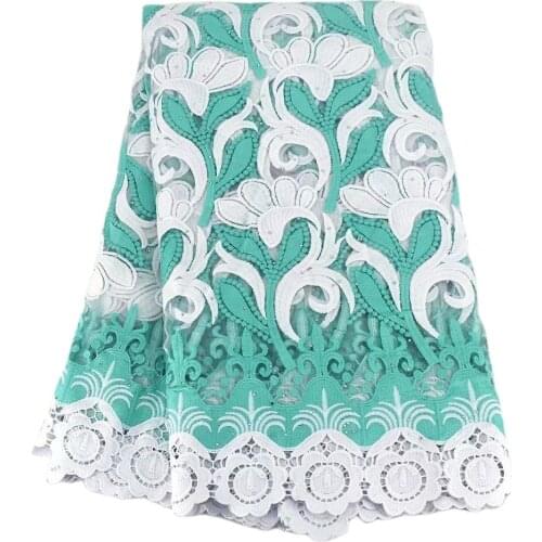 Beautiful Lady Dress Turtle Fabric Lace in White and Water Green Lovely Color Aso-Ebi Nigeria Mesh Material Tulle 2021 T085