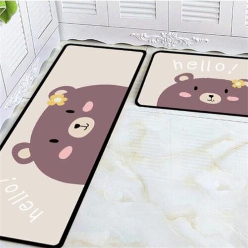 Kitchen Mat Long Strip Bedroom Entrance Doormat Cartoons Home Floor Decoration Living Room Carpet Modern Non-Slip Absorbent Rug