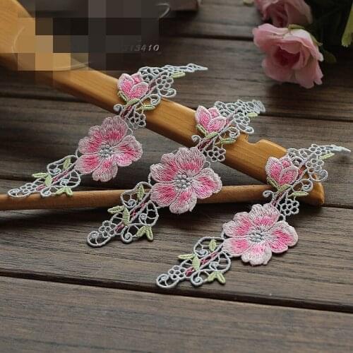 MLAEY 2 Pcs Water-Soluble Patch Rose Diy Hand-Stitched Patch For Wedding Dress Decoration Clothing Accessories