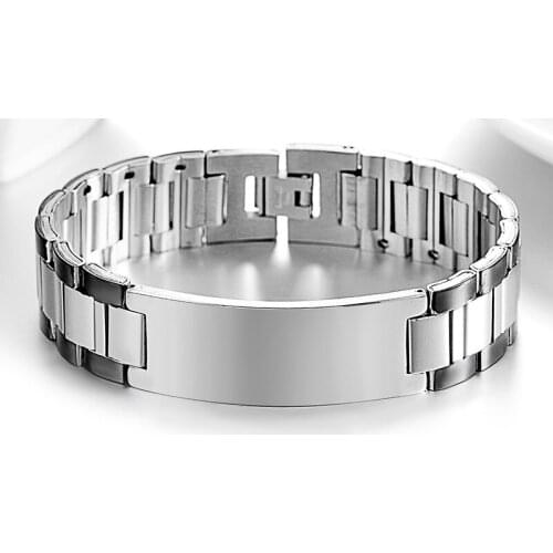 Punk Titanium Steel Chain Bracelets Men Jewelry Accessories Wristband Men Bracelets