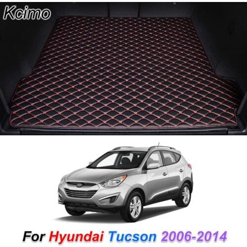 The Trunk Floor Leather Liner Car Trunk Mat Cargo Compartment Floor Carpet for Hyundai Tucson 2006-2014