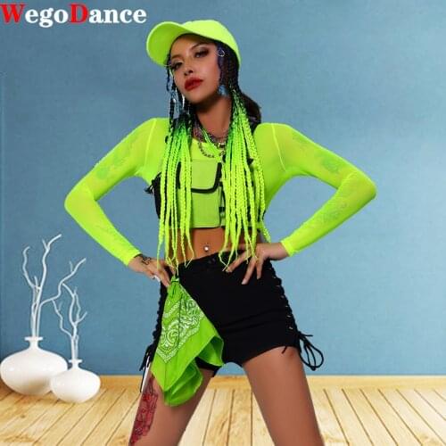 New Women Rave HipHop Dance Clothes Stage Costume Crop Tops Dancer Outfits Jazz Apparel