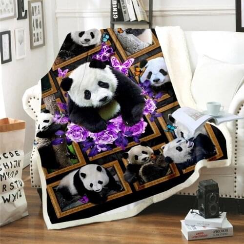 Panda Cock on Blanket for Beds Sofa Winter Warm Thick Throws and Blankets Adults Kids TV Sofa Lazyer Blanket Bedspread Bed Linen