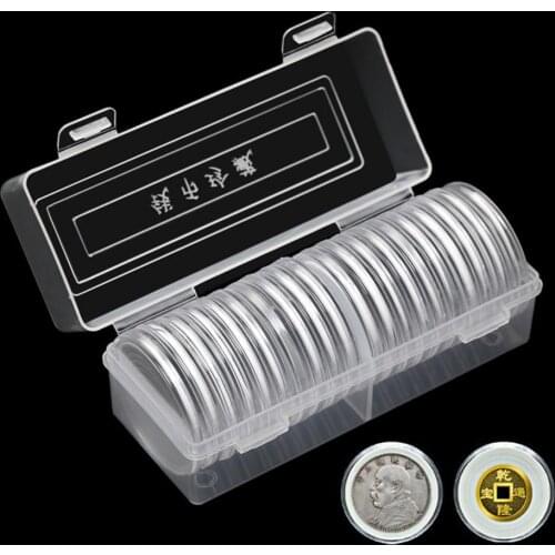 20Pcs/Set Good Transparent Organizers Acrylic Capsules Cases Compact Coin Storage Boxes Sturdy Exhibition Accessories