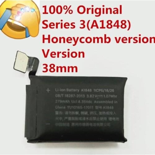 Original A1848 Battery Real 279mAh For Apple watch 3 38mm Honeycomb Series 3 a1848 battery Honeycomb version