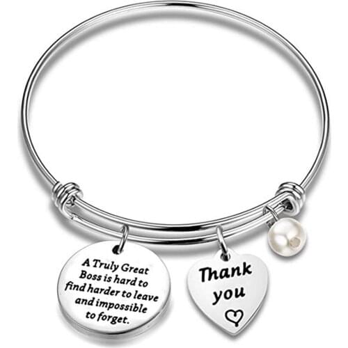 A Truly Great Boss is Hard to Find Stainless Steel Key Rings Mirror Fashion Personality Keychain & Bracelet Bangle Jewelry Gifts