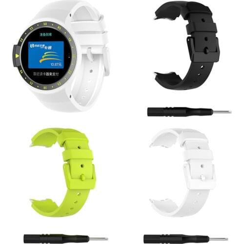 Silicone Sport Wristband Strap Bracelet for Ticwatch S Smartwatch Classic Stainless Steel Buckle Knight Glacier Aurora