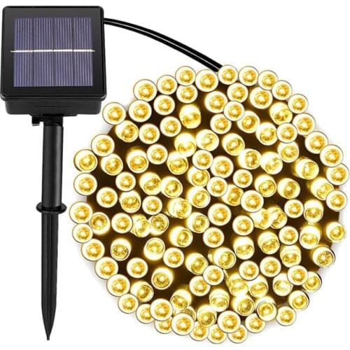 Christmas Tree Street Garland Lighting Waterproof LED String Lights New Year Holiday Party Solar Outdoor Home Light Decorations