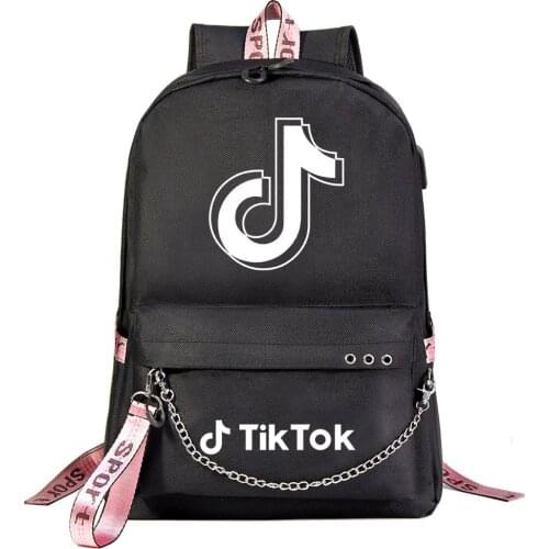 TIK TOK Backpack USB Teenage Students School Bags Mens and Womens Leisure Travel Laptop Mochilas