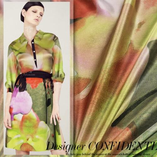 Silks Chinese Silk Fabrics Floral 19mm Tissu Au Metre Satin African Lace Fabric 2021 High Quality Dress Wholesale Ankara Cloth