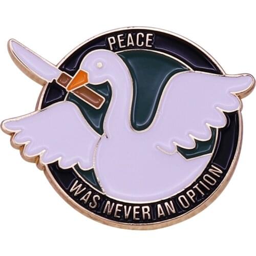 Cute Killer Goose Lapel Pin - Peace was never an option Humor Gamer Collection