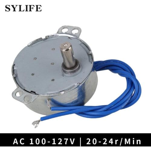 Synchronous Motor 50/60Hz AC 100-127 V 4W 20-24 RPM CCW/CW TYC-50 Silver