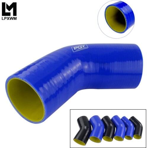 Blue/Black&Yellow 2.5\" 63mm 45 Degree Elbow Silicone Hose Pipe Intercooler Turbo Intake Pipe Coupler Hose SH4525